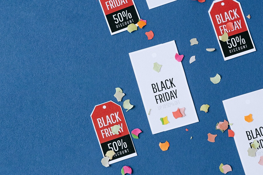 Amazon Echo Show Black Friday Tags and Confetti
