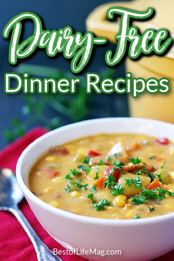 With over 50+ amazing dairy free dinner recipes to choose from there is something for everyone in this list to make cooking dairy free meals easy! Dairy Free Recipes | Healthy Dinner Recipes | Lactose Free Dinner Recipes | Recipes for Dietary Restrictions #dairyfreerecipes #healthyeating via @amybarseghian