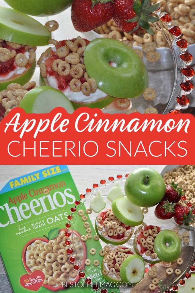 Enjoy these fresh Apple Cinnamon Cheerios snacks with strawberry fluff for a tasty gluten free recipe. These are perfect for a fun after school snack for kids and adults will love them, too. Healthy Snack Ideas | Meal Planning Recipes | Snack Recipes | After School Snacks | Gluten Free Snacks #recipes via @amybarseghian