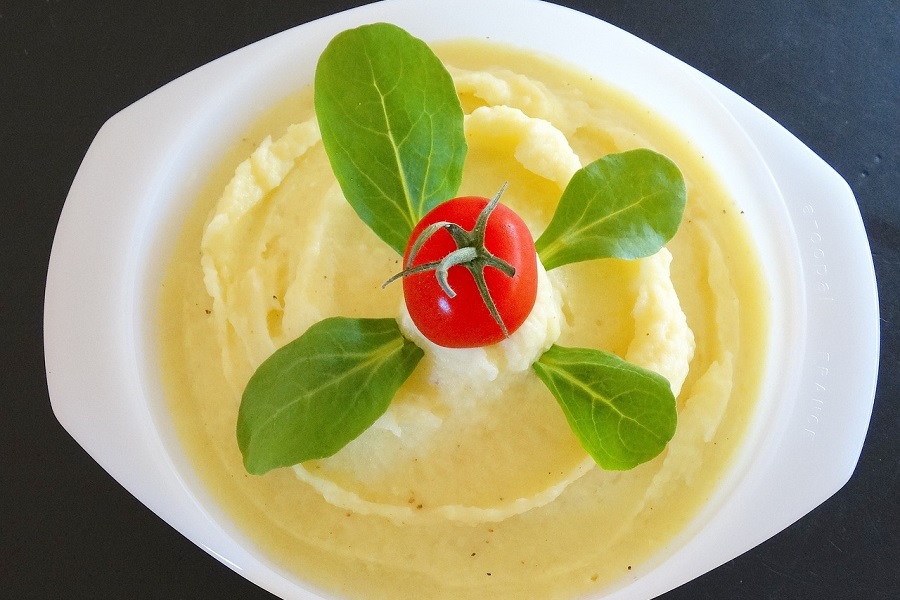 Dairy Free Dinner Recipes Close Up of a Serving Dish Filled with Mashed Potatoes