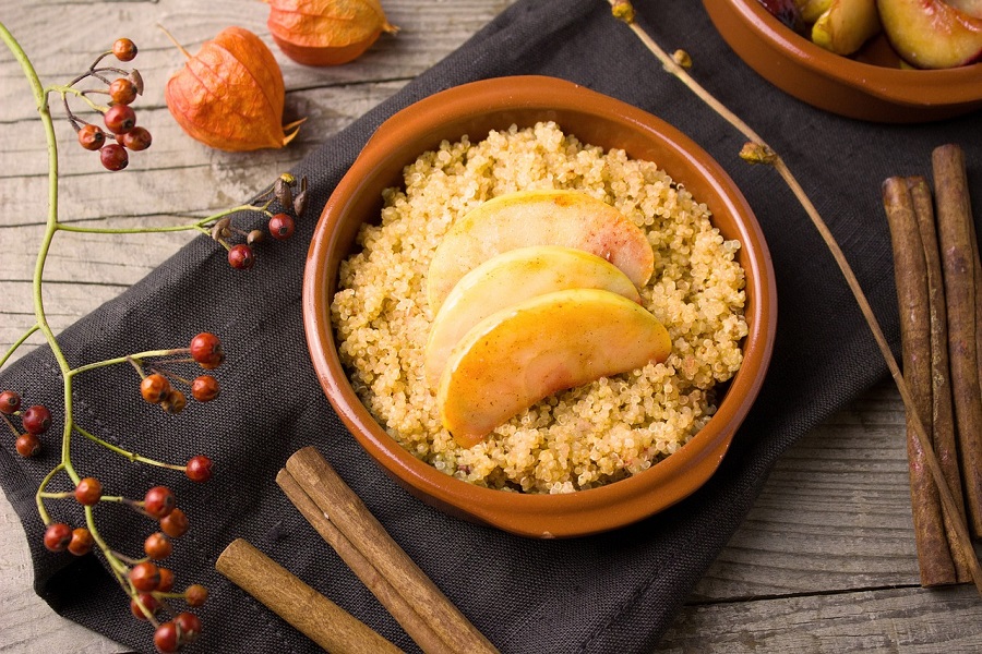 Dairy Free Dinner Recipes Overhead View of a Bowl of Quinoa