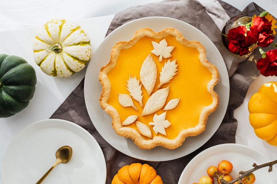 Dairy Free Pumpkin Pie Recipes a Pumpkin Pie with Leaf-Shaped Crust Pieces On Top