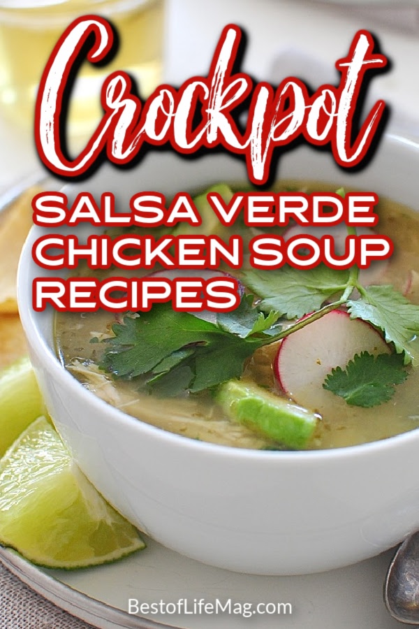 You can make crockpot salsa verde chicken soup recipes to add more flavor to traditional chicken soup recipes. These easy crockpot recipes are perfect for weeknight meal planning. Crockpot Soup Recipes | Chicken Verde Recipes | Salsa Chicken Recipes | Healthy Verde Chicken Recipes | Easy Chicken Soup Recipes | Slow Cooker Chicken Recipes #crockpotsoups #chickenrecipes via @amybarseghian