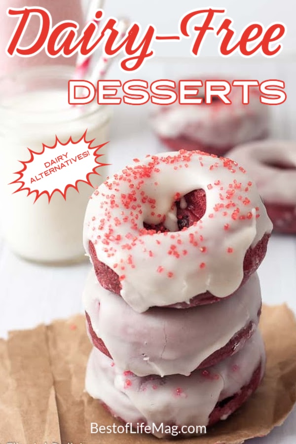 Eating dairy free doesn't mean you have to sacrifice your favorite treats. These dairy free desserts are perfect for your allergy restrictions! Dairy Free Recipes | No Dairy Diet Recipes | No Dairy Desserts | Dairy Free Desserts | Allergy Diet Foods | Food Allergen Recipes | Lactose Free Desserts | Healthy Dessert Recipes | Dessert Recipes without Dairy | Dairy Alternative Desserts #dairyfree #healthydesserts via @amybarseghian