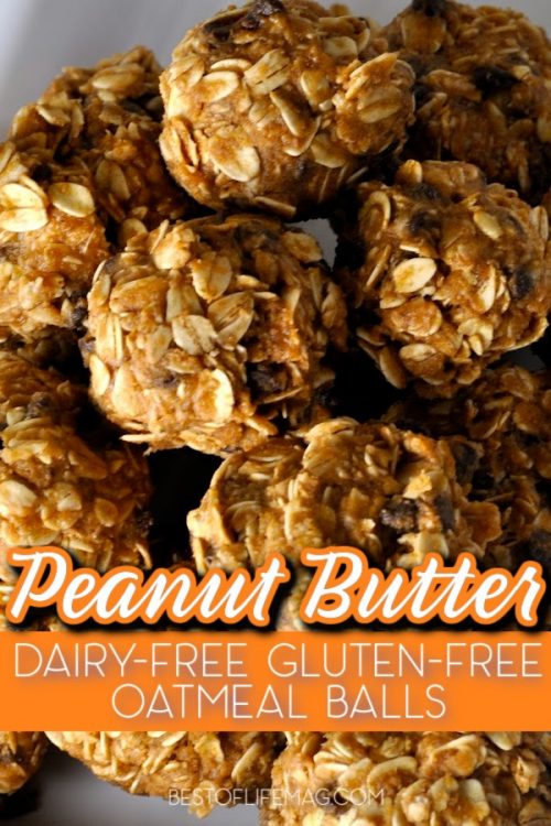 Peanut Butter Oatmeal Balls {No Bake Gluten Free Dairy Free Recipe}