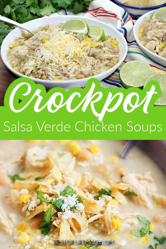 You can make crockpot salsa verde chicken soup recipes to add more flavor to traditional chicken soup recipes. These easy crockpot recipes are perfect for weeknight meal planning. Crockpot Soup Recipes | Chicken Verde Recipes | Salsa Chicken Recipes | Healthy Verde Chicken Recipes | Easy Chicken Soup Recipes | Slow Cooker Chicken Recipes #crockpotsoups #chickenrecipes via @amybarseghian