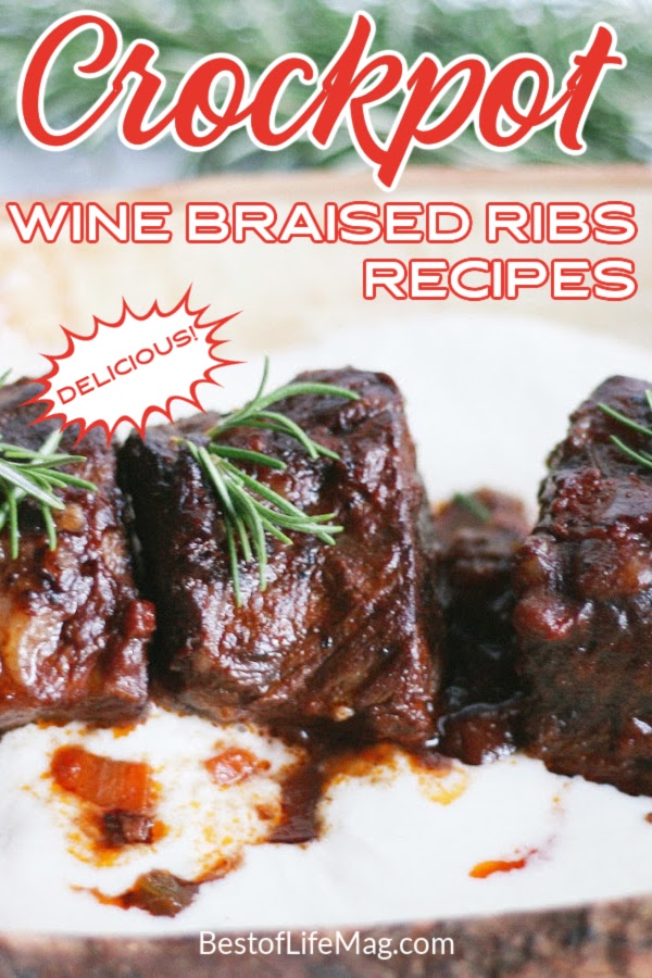 Crockpot wine braised short ribs recipes are delicious and easy to prepare making them an impressive meal for family and friends. Red Wine Cooking Recipes | Beef Crockpot Recipes | Recipes with Wine | Braising Recipes | Party Recipes | Easy Dinner Recipes | Crockpot Recipes with Beef | Crockpot Ribs Recipes #crockpotrecipes #wine via @amybarseghian
