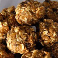 Peanut Butter Oatmeal Balls Close Up of Peanut Butter Balls in a Bowl