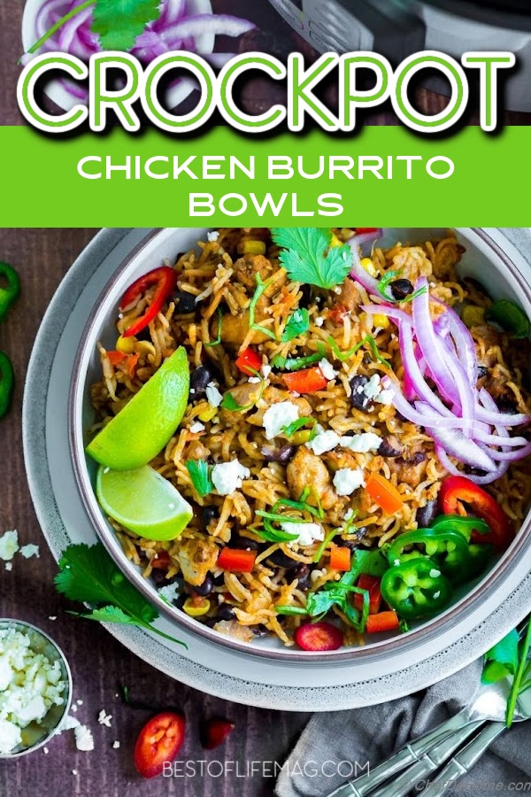 Use crockpot chicken burrito bowl recipes to feed your whole family with little to no effort making weekly meal planning a breeze. Chicken Burrito Bowl Recipes | Family Crockpot Recipes | Crockpot Recipes for Families | Crockpot Burrito Bowl Recipes for Families | Mexican Crockpot Recipes | Mexican Food Recipes for Dinner #dinnerrecipes #crockpotrecipes via @amybarseghian