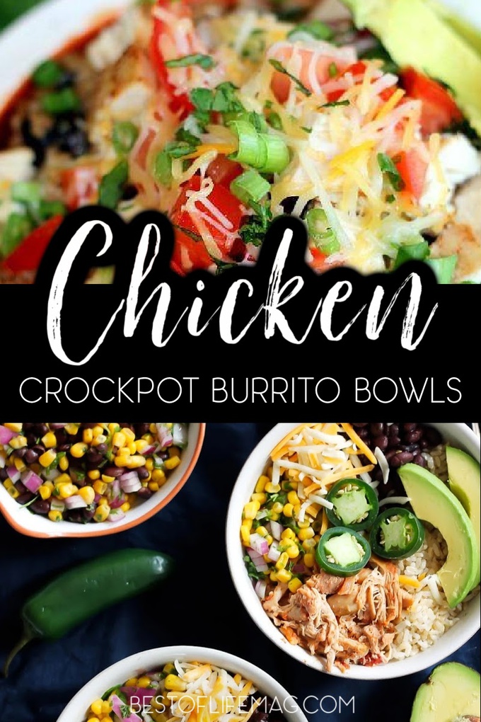 Use crockpot chicken burrito bowl recipes to feed your whole family with little to no effort making weekly meal planning a breeze. Chicken Burrito Bowl Recipes | Family Crockpot Recipes | Crockpot Recipes for Families | Crockpot Burrito Bowl Recipes for Families | Mexican Crockpot Recipes | Mexican Food Recipes for Dinner #dinnerrecipes #crockpotrecipes via @amybarseghian