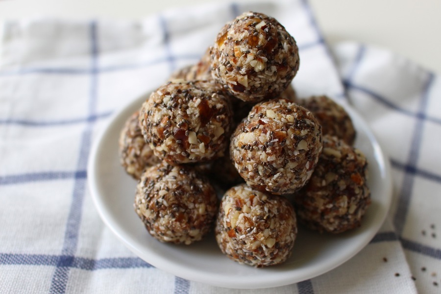 Dairy Free Keto Fat Bombs to Curb Cravings Close Up of a Plate of Oatmeal Fat Bombs on a Plate