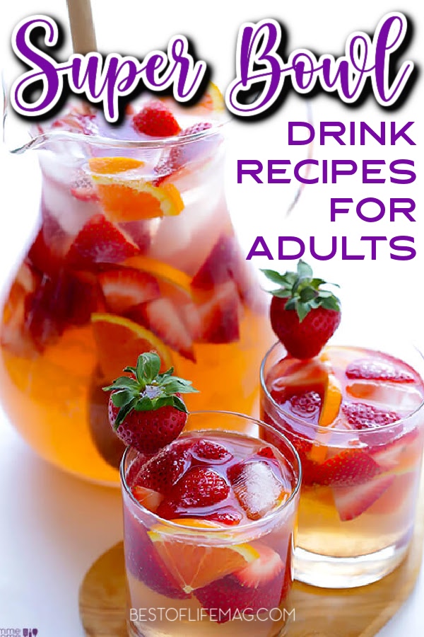 Paired with great food, these game day and Super Bowl party drinks and recipes will keep your party festive for everyone. House Party Drinks | Cheap Party Drinks | Alcoholic Party Punch for a Crowd | Party Drink Ideas for Adults | Cocktail Recipes for Parties | Drinks for Adults #superbowlparty #cocktailrecipes