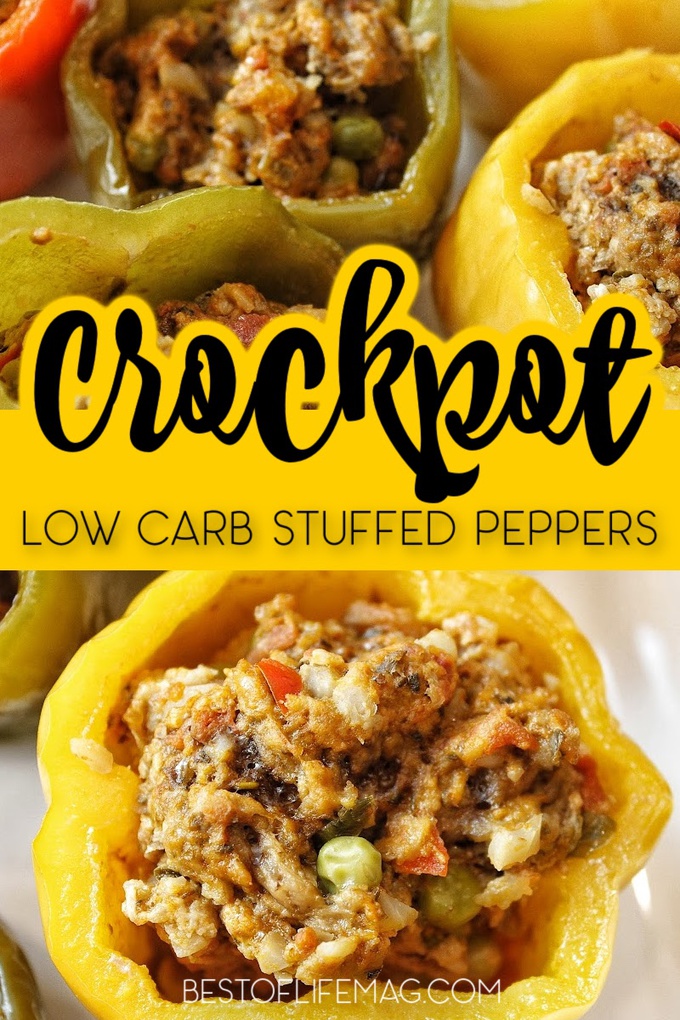 Crock pot recipes are great for people with busy lives. This low carb crock pot stuffed peppers recipe is healthy and so easy to make in your slow cooker. Cauliflower Rice Recipes | Recipes with Cauliflower Rice | Low Carb Slow Cooker Recipes | Keto Crockpot Recipes | Healthy Stuffed Peppers | How to Make Stuffed Peppers | Keto Recipes | Low Carb Dinner Recipes #lowcarb #crockpot via @amybarseghian