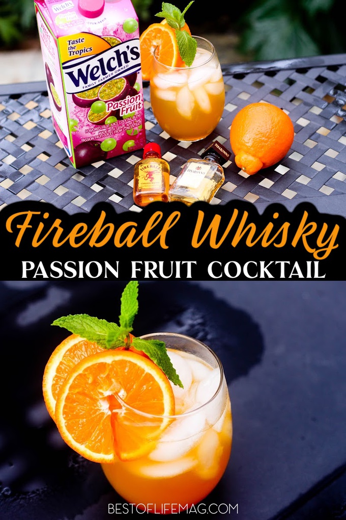 This Fireball Whisky cocktail with passion fruit brings out the best in Fireball with a fruit infusion that will put the fire-breathing dragon to rest.