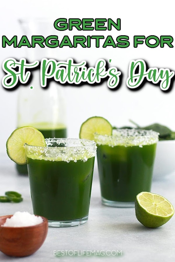 Green margaritas for St Patricks Day can help you get into the Irish spirit and celebrate with easy green cocktails. St Patricks Day Recipes | St Patricks Day Drinks | Green Drinks for St Patricks Day | Green Cocktails for St Patricks Day | Margarita Recipes for a Crowd | Green Margarita Ideas | Cocktail Party Recipes | St Patricks Day Party Recipes #margarita #stpatricksday