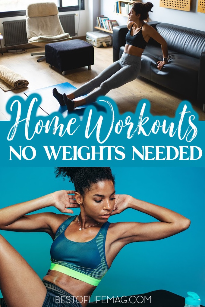 There are no excuses for skipping a workout when you have access to these no weight needed at home workouts that you can do literally anywhere. Fitness Ideas | Workout Ideas | Workout Ideas without Weights | Bodyweight Workouts | Bodyweight Workout Ideas | Home Fitness Tips | Home Workouts | No Equipment Workouts | Weight Loss Tips #homefitness #athomeworkouts via @amybarseghian