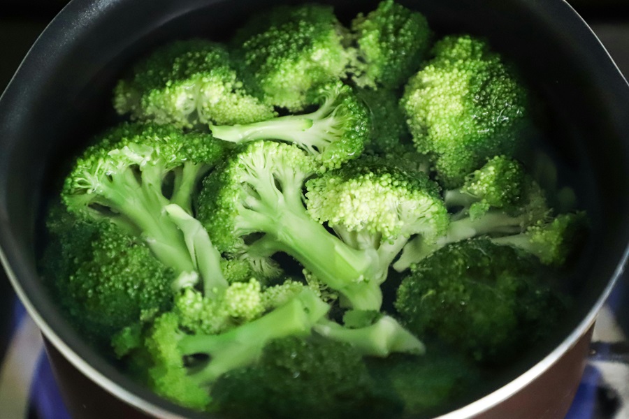 Ketogenic Diet Food List Close Up of Broccoli Boiling in a Pot