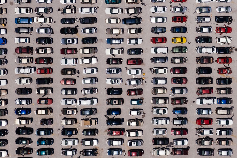Awesome April Fool's Day Pranks to Play on your Husband Bird's Eye View of a Parking Lot Filled with Cars