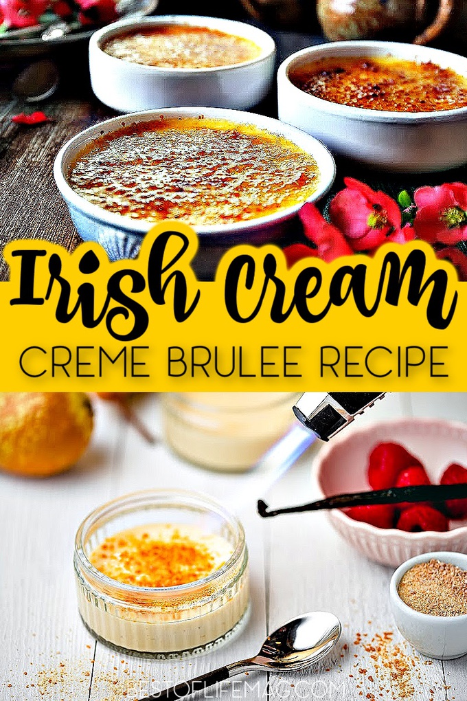 Looking for an amazing Irish Cream Creme Brulee Recipe? This recipe is delicious and perfect no matter what time of year it is. Dessert Recipe | Exotic Dessert Ideas | Crème Brulee Recipes for Dinner Parties | Dinner Party Recipes | Romantic Recipes | Valentine’s Day Recipes | Date Night Recipe | Dessert for Two | Dessert Recipe with Irish Cream | Creme Brulee Ideas #dessertrecipe #datenightrecipe via @amybarseghian