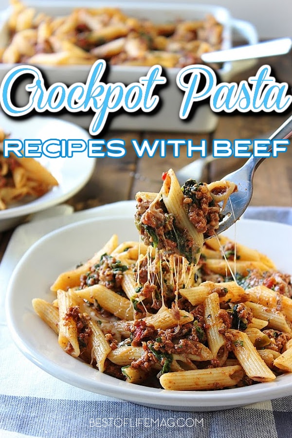 Let some easy crockpot pasta recipes with beef take your family dinner to the next level and save you time in the kitchen. Slow Cooker Recipes | Slow Cooker Recipes | Crockpot Dinner Recipes | Crockpot Beef Recipes | Crockpot Pasta Recipes | Easy Recipes Italian Dinner Recipes | Italian Crockpot Recipes | Slow Cooker Italian Recipes | Pasta Recipes for a Crowd #crockpot #crockpotrecipes