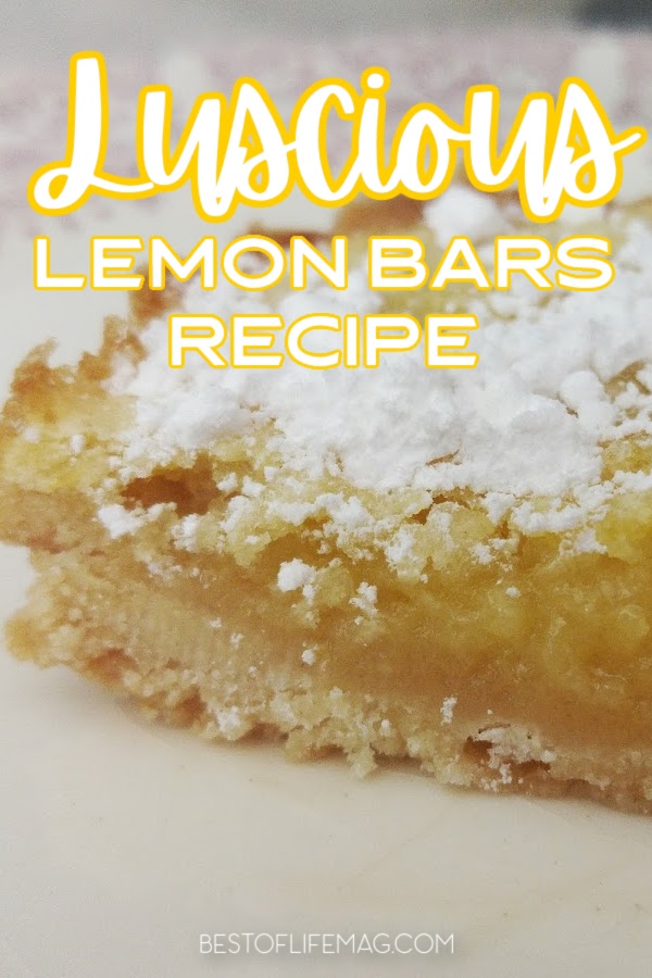 This luscious lemon bar recipe is perfect for a warm summer day or a light and refreshing dessert any other time of the year. Dessert Recipes | Snack Recipes | Lemon Dessert Recipes | Recipes with Lemon | Party Desserts | Dessert Recipes for a Crowd | Lemon Bar Tips | Summer Dessert Recipes | Summer Snack Recipes #dessertrecipes #easyrecipes via @amybarseghian