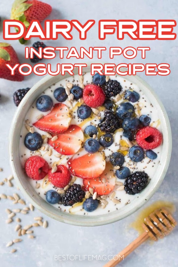 These dairy free Instant pot yogurt recipes are so delicious you won't even miss the dairy. They are perfect for a healthy snack throughout your day. Dairy Free Recipes | Instant Pot Recipes | Dairy Free Yogurt Recipes | Instant Pot Snack Recipes | Dairy Free Instant Pot Recipes | Instant Pot Yogurt Ideas | Healthy Instant Pot Recipes #instantpot #dairyfree via @amybarseghian