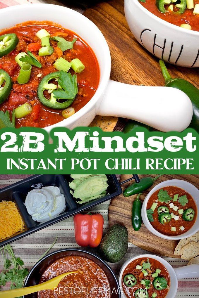 You can make an amazing 2B Mindset Instant Pot chili recipe that fits into your diet and is an easy make-ahead Instant Pot recipe. 2B Mindset Dinner Recipes | 2B Mindset Food List | 2B Mindset Tips | Weight Loss Recipes | Healthy Instant Pot Recipes | Healthy Instant Pot Chili | Chili Recipes for Weight Loss #2bmindset #instantpot via @amybarseghian