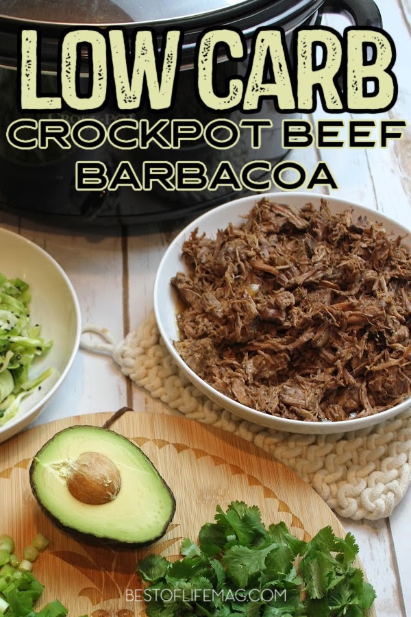 This Crock Pot Beef Barbacoa recipe is layered with citrus flavors, chilis, and spices. Chuck roast is the perfect kind of low carb protein to slow cook. Keto Crockpot Recipes | Low Carb Slow Cooker Recipes | Slow Cooker Barbacoa Recipe | Mexican Recipes | Crockpot Dinner Recipes | Beef Crockpot Recipes #lowcarb #crockpot