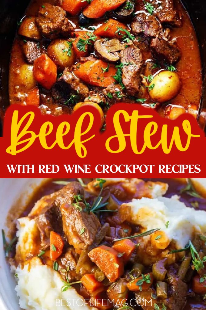 Why not combine the comfort of both beef stew crock pot with red wine? The combination seems quite perfect and the results prove it to be true. Crockpot Recipes with Red Wine | Red Wine Beef Recipes | Crockpot Beef Recipes | Crockpot Recipes with Beef | Slow Cooker Dinner Recipes for Two | Crockpot Fall Recipes | Dinner Recipes for Fall | Family Dinner Recipes for Winter | Winter Crockpot Recipes #crockpotrecipes #redwinerecipes