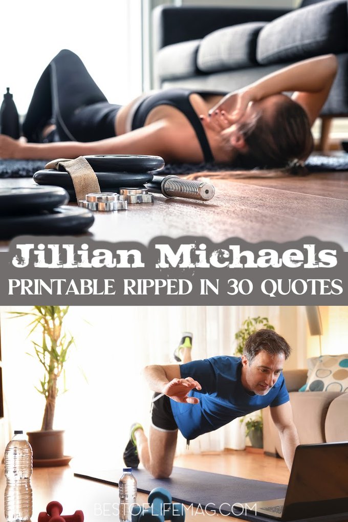 These printable Jillian Michaels Quotes from Ripped in 30 are easy to download, print, and keep handy for those moments of weakness we all face! Workout Quotes | Quotes About Fitness | Quotes for the Gym | Motivational Quotes | Inspirational Quotes | Funny Quotes via @amybarseghian