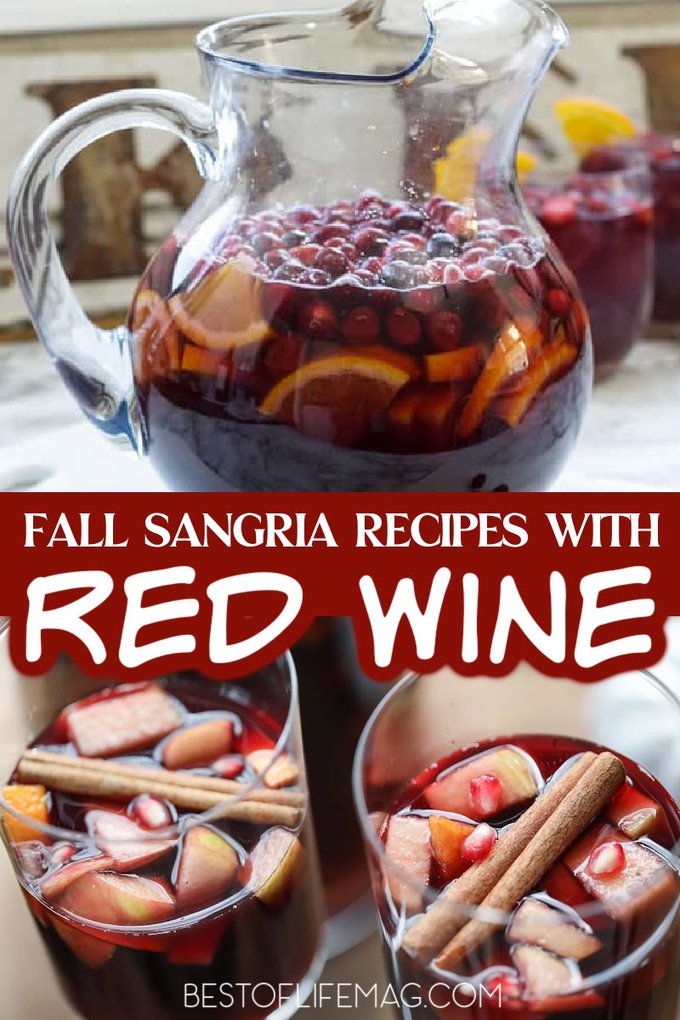 Fall red wine sangria recipes are perfect to cozy up with on chilly days and share with friends and family during holidays and gatherings. Wine Drinks | Wine Recipes | Happy Hour Recipes | Fall Recipes | Wine Party Recipes #sangria #wine via @amybarseghian