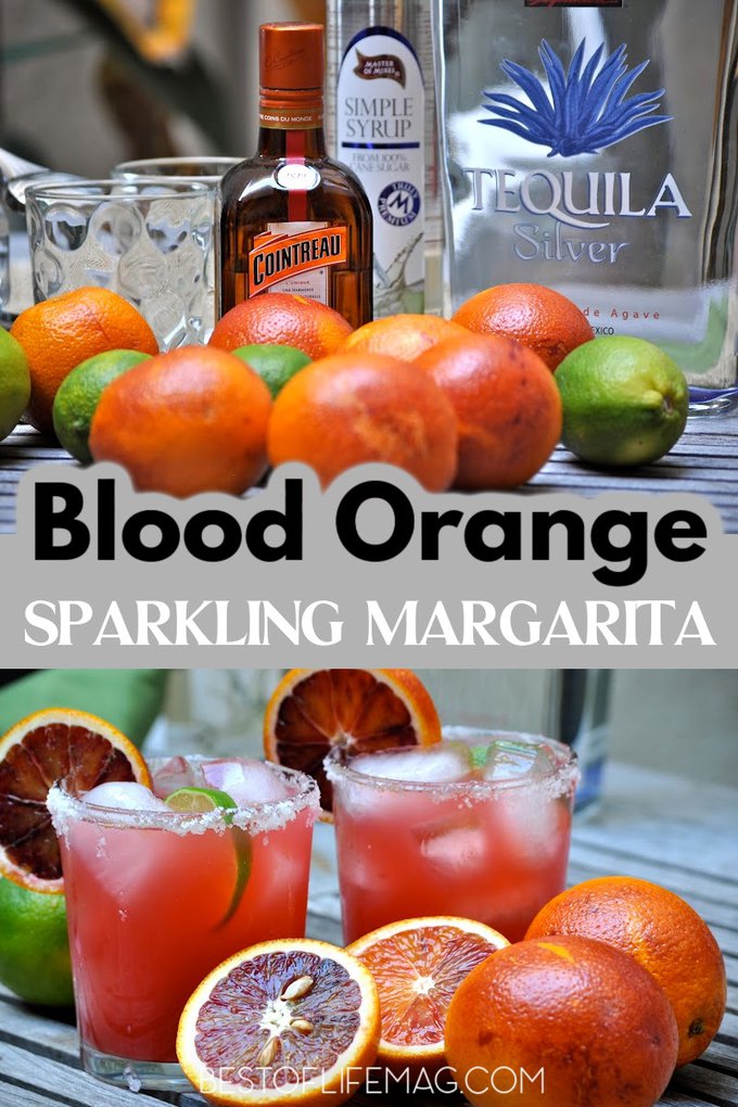With freshly squeezed blood oranges and limes, this sparkling blood orange margarita adds a refreshing twist to a classic cocktail. Happy Hour Recipes | Cocktail Recipes | Margarita Recipes | Halloween Cocktail Recipes | Fall Cocktail Recipes #margarita #recipe via @amybarseghian