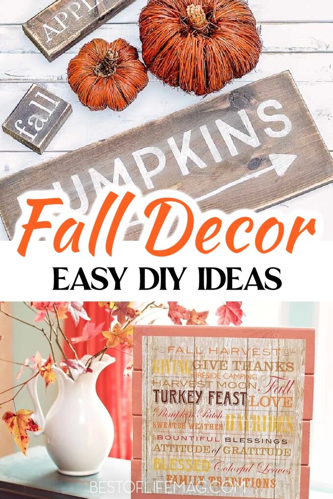DIY Fall Décor doesn't have to be unflattering! These are some stylish DIY Fall Decor ideas that you can make at home to enhance your fall look! DIY Crafts for Fall | Fall Décor | Homemade Fall Décor | DIY Home Décor | Fall Craft Ideas | DIY for the Home | Fun DIY Ideas | Fall Crafting | DIY Fall Crafts | DIY Wreaths for Fall | DIY Fall Centerpieces #DIY #falldecor