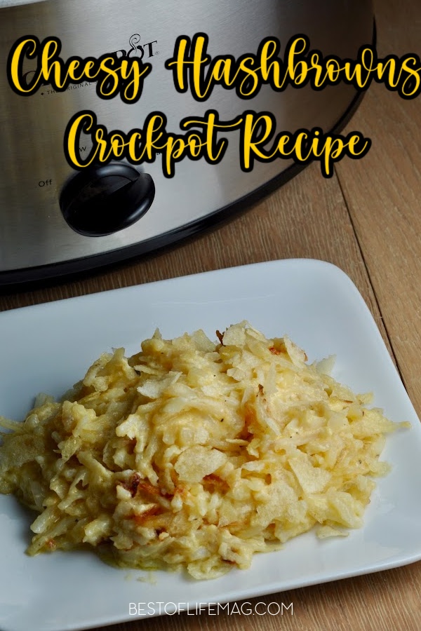 This recipe for Crockpot cheesy hashbrowns is the perfect cheesy potatoes side dish. Plus, they're so easy to make you'll love making them too! Breakfast Recipes | Healthy Recipes | Side Dish Recipes | Crockpot Breakfast Recipes | Crockpot Potato Recipes | Healthy Breakfast Recipes | Homemade Hashbrowns | Breakfast Potatoes #breakfastrecipes #crockpot via @amybarseghian