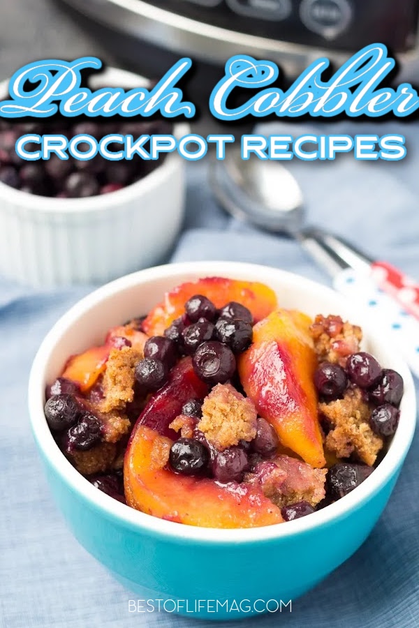 Crockpot peach cobbler recipes are easy slow cooker dessert recipes that work perfectly as party desserts or holiday snacks. Southern Peach Cobbler | Peach Cobbler with Oatmeal | Peach Cobbler with Canned Peaches | Peach Cobbler Pie | Old Fashioned Peach Cobbler | Crockpot Dessert Recipes | Slow Cooker Peach Cobbler Recipes #crockpot #dessert via @amybarseghian
