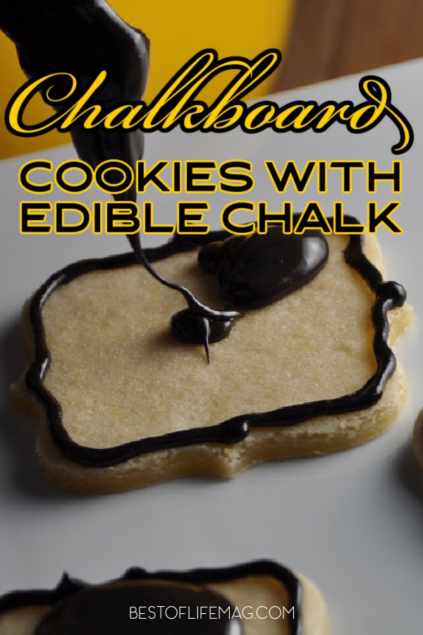Make these chalkboard cookies with edible chalk to express your feelings on any holiday. They make the perfect teacher gift from your child, too! Crafts for Kids | Activities for Kids | Halloween Recipes| Holiday Recipes | DIY Food | Back to School | Cookie Recipes | Back to School| Dessert Recipes| Recipe Ideas for Kids #recipes via @amybarseghian