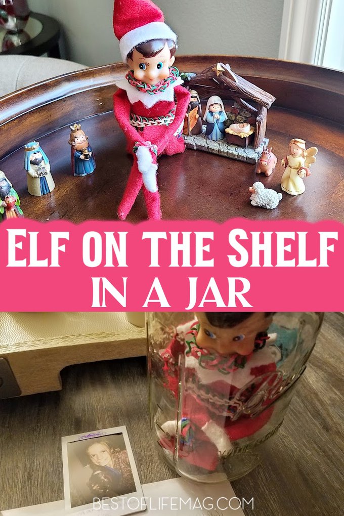 Letting your child spend a day with Elf on the Shelf in a jar will easily become the most memorable Elf on the Shelf idea ever. Things to do with Elf on a Shelf | Elf on the Shelf Ideas for Kids Easy | Elf on the Shelf Jar Funny Ideas | Elf on the Shelf Hilarious #elfontheshelf via @amybarseghian