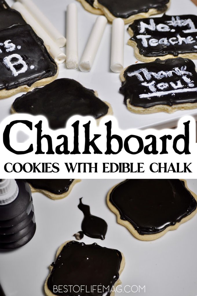 Make these chalkboard cookies with edible chalk to express your feelings on any holiday. They make the perfect teacher gift from your child, too! Crafts for Kids | Activities for Kids | Halloween Recipes| Holiday Recipes | DIY Food | Back to School | Cookie Recipes | Back to School| Dessert Recipes| Recipe Ideas for Kids #recipes