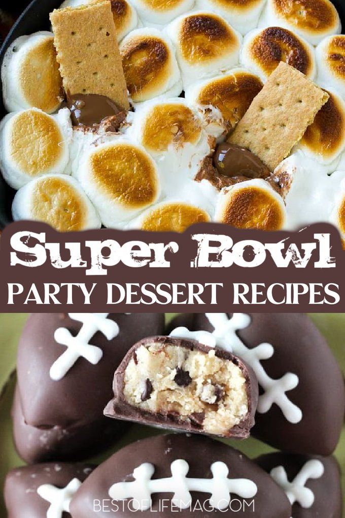 Super Bowl Party desserts are a great way to amp up the party and keep guests happy during the big game. Super Bowl Party Recipes | Super Bowl Dessert Recipes | Super Bowl Snack Recipes | Desserts for Super Bowl Parties | Football Recipes | Game Day Recipes | Party Food | Party Planning Recipes | Football Game Food | Easy Desserts for Game Day | Snack Recipes for Football Parties #superbowlparty #dessertrecipes via @amybarseghian