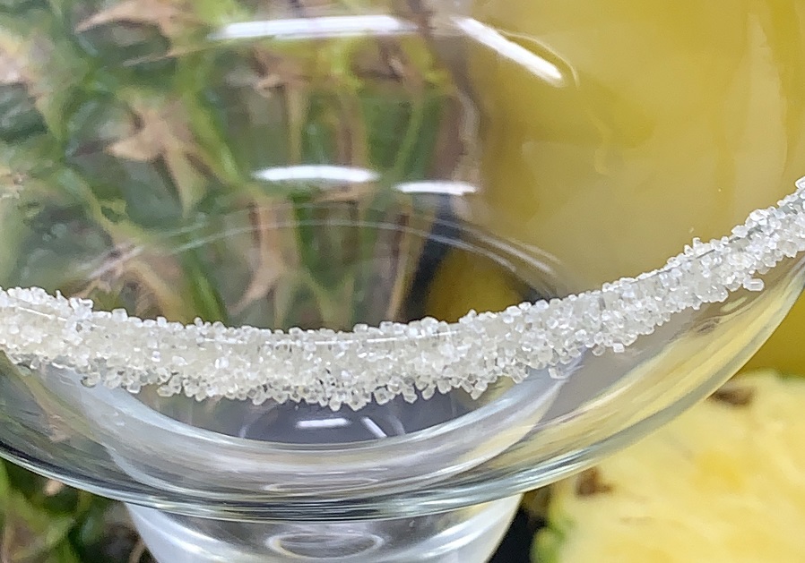 Party Drinks Close Up of a Margarita Glass with a Salted Rim