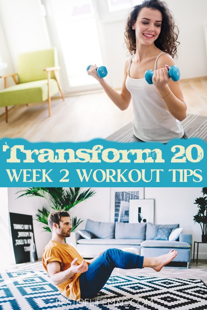 Make your way through Transform 20 week 2 by understanding the plan and utilizing tips to make the most of your Beachbody workouts. Transform 20 Tips | Transform 20 Review | Transform 20 Ideas | At-Home Workouts | Beachbody Workouts | Shawn T Workouts #beachbody #transform20