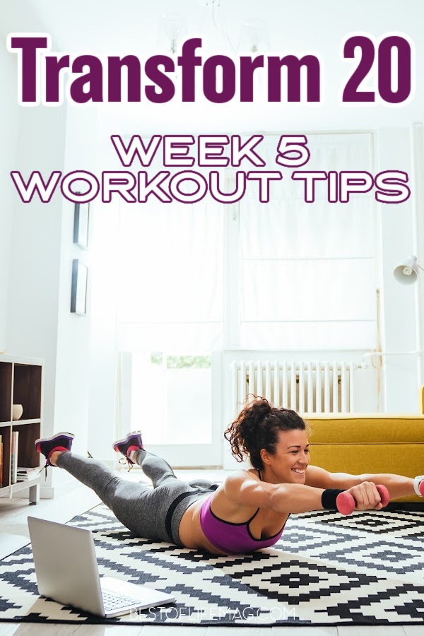 You've made it to Transform 20 Week 5 workouts and that means there is a lot to prep for as we near the end of your health and fitness transformation. Transform 20 Tips | Transform 20 Review | Transform 20 Ideas | Transform 20 Week 5 | At-Home Workouts | Beachbody Workouts | Shawn T Workouts #beachbody #transform20 via @amybarseghian
