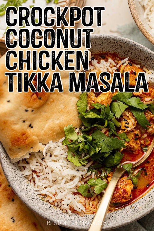 A crockpot coconut chicken tikka masala recipe is a delicious crockpot Indian dish that is perfect as an easy dinner recipe any night of the week. Crockpot Chicken Recipes | Chicken Dinner Recipes | Easy Dinner Recipes | Dump n Go Crockpot Recipes | Slow Cooker Chicken Recipes | Weeknight Dinner Recipes | Dinner Recipes with Chicken | Indian Food Recipes | Indian Food Crockpot Recipes | Slow Cooker Indian Recipes #crockpotrecipes #chickendinners