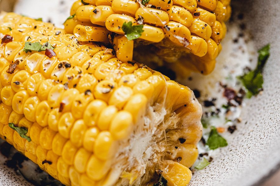 Slow Cooker Corn on the Cob with Coconut Milk Recipe Close Up of a Corn on the Cob