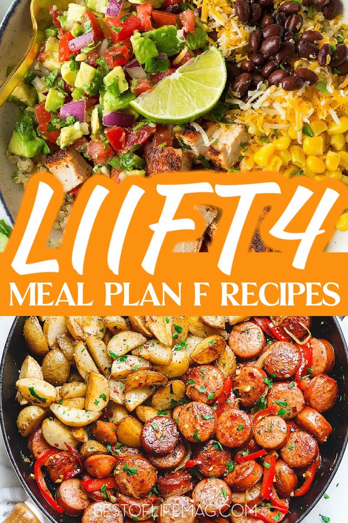 Part of the planning process with any weight loss plan or workout program is to have the right recipes. These LIIFT4 Meal Plan F recipes will help you achieve your goals on the LIIFT4 program and beyond. LIIFT4 Meal Plan Recipes | Beachbody Recipes for Weight Loss | Beachbody Meal Plan | Workout Meal Plans #LIIFT4 #recipes #diet