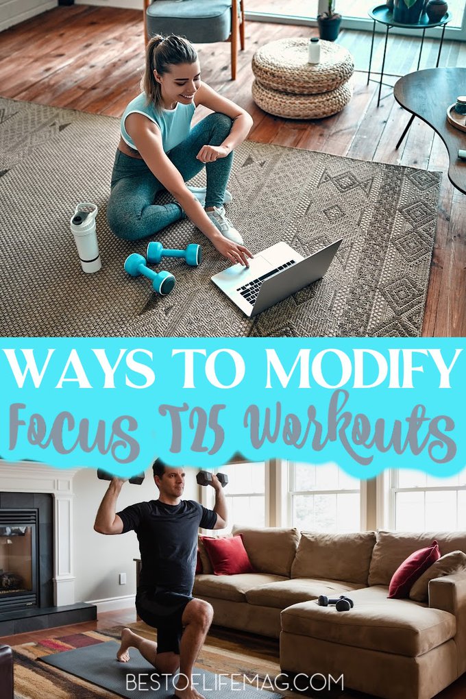 Wondering if you can do Focus T25 workouts? Yes, you can, and these modifications will help you get the results you want. Focus T 25 Review | Focus Workout Review | At Home Workout Tips | At Home Workout Ideas | Workouts from Beachbody #beachbody