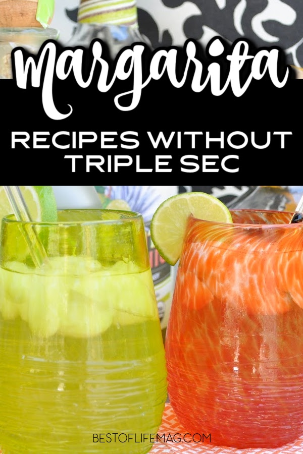 Margarita recipes without Triple Sec offer a bit of variety in this traditional cocktail while keeping the flavor everyone loves in tact. Cocktails without Triple Sec | Drinks without Triple Sec | Summer Cocktail Recipes | Cocktails for Parties | Party Recipes for Adults | Adult Party Recipes | Margarita Ideas | Cocktail Recipes | Cocktail Ideas | Happy Hour Recipes | Happy Hour Ideas | Drink Recipes | Drink Ideas #margaritarecipes #partyrecipes