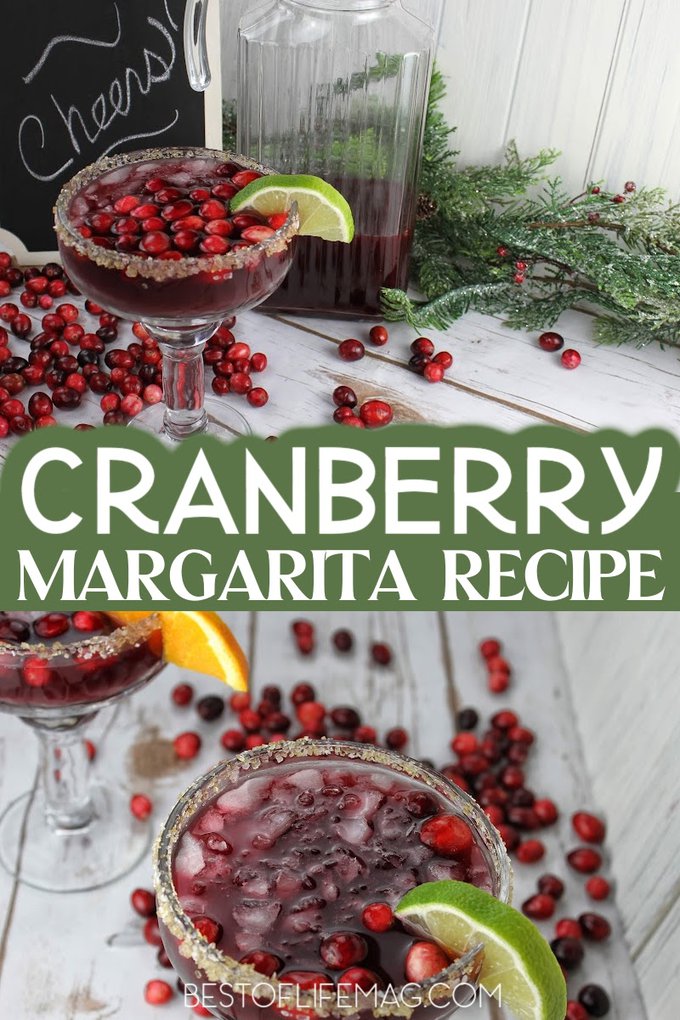 Cranberries lend themselves perfectly to the holidays and this cranberry margarita recipe balances tequila with seasonal cranberries perfectly! Holiday Cocktail Recipes | Holiday Party Recipe | Christmas Cocktails | Christmas Party Cocktails | Cocktails with Cranberries | Cranberry Drinks | Winter Margarita Recipes | Winter Cocktail Recipes #cocktails #Holidays #margaritas