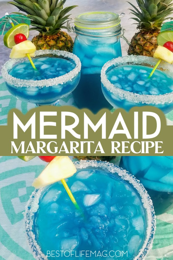Mermaid inspiration comes in many forms including a bright and colorful mermaid margarita! Blue margaritas like this mermaid margarita are perfect for summer gatherings and backyard barbecues! #margaritas #happyhour #cocktails | Mermaid Margaritas | Mermaid Cocktails | Best Margarita Recipes | Easy Margarita Recipes via @amybarseghian