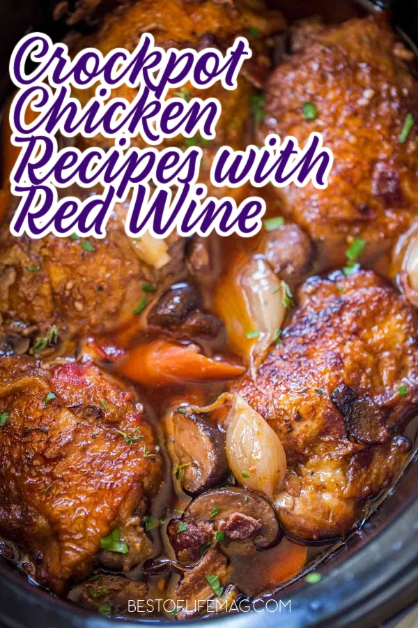 Super Simple Crock Pot Red Wine Chicken - My Midlife Kitchen